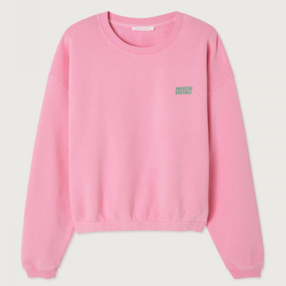 American Vintage WOMEN'S IZUBIRD logo-embroidered crew-neck sweatshirt in pink S